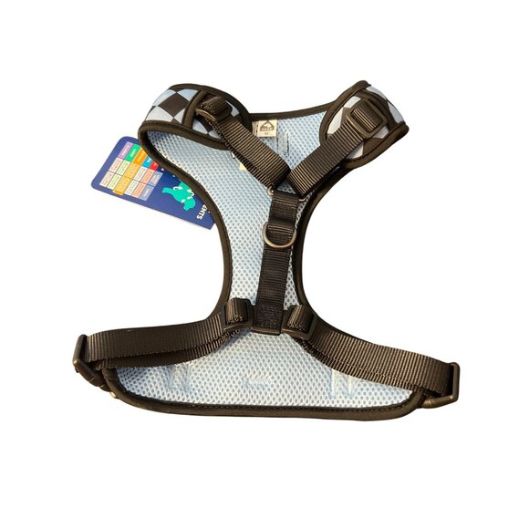 Top Paw Adjustable Fashion Comfort Dog Harness Checkered Black Blue Sz M NWT - Picture 3 of 5